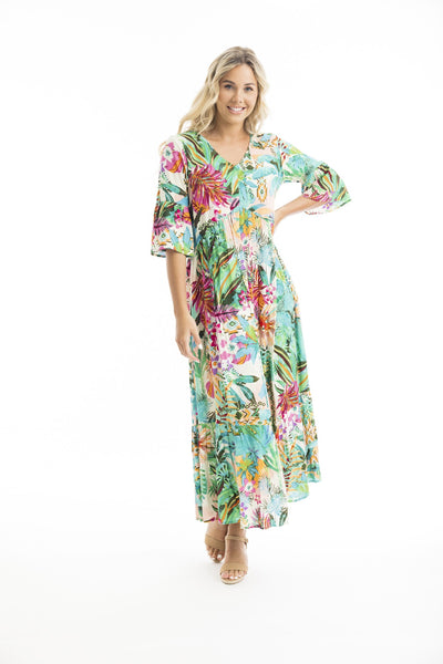 ORIENTIQUE HANALEI MIDI DRESS [Sz:12]