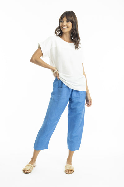 ESCAPE BY OQ LINEN PANT BLUE [Sz:10]