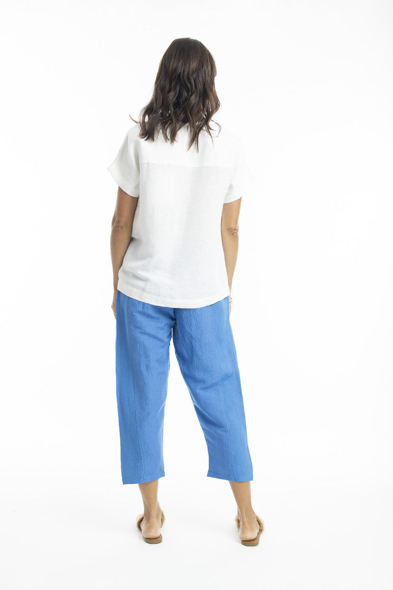 ESCAPE BY OQ LINEN PANT BLUE [Sz:10]