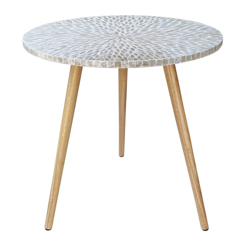 J ELLIOT NACRE SIDE TABLE LARGE 55x55 PEARL