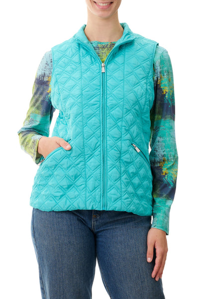 GIVONI DIAMOND QUILTED VEST AQUA [Sz:8]