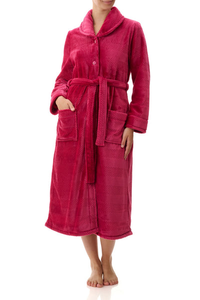 GIVONI MID BUTTON GOWN CRANBERRY [Sz:S]