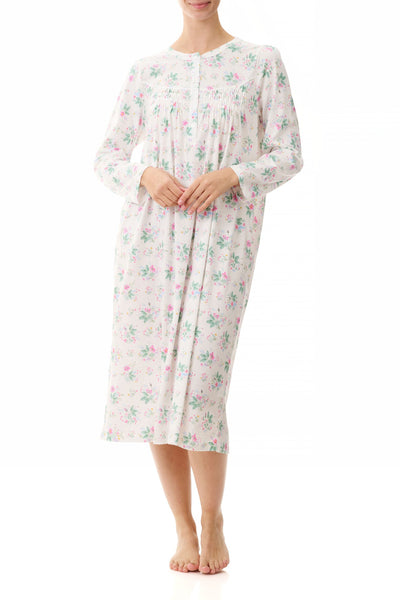 GIVONI FRAN IVORY FLORAL MID NIGHTIE [Sz:S]