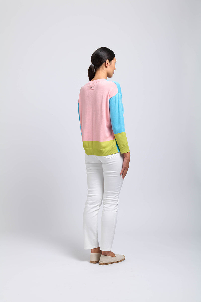 FOIL COLOURFUL CHARACTER SWEATER SOFT AQUA MIX [Sz:S]