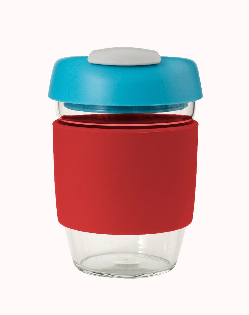 AVANTI GLASS GOCUP 355ML RED/AQUA/GREY